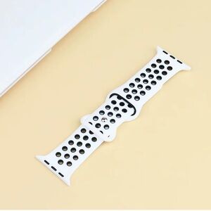 NWT Black White Smartwatch Sport Band Compatible Apple Watch 38mm 40mm & MORE